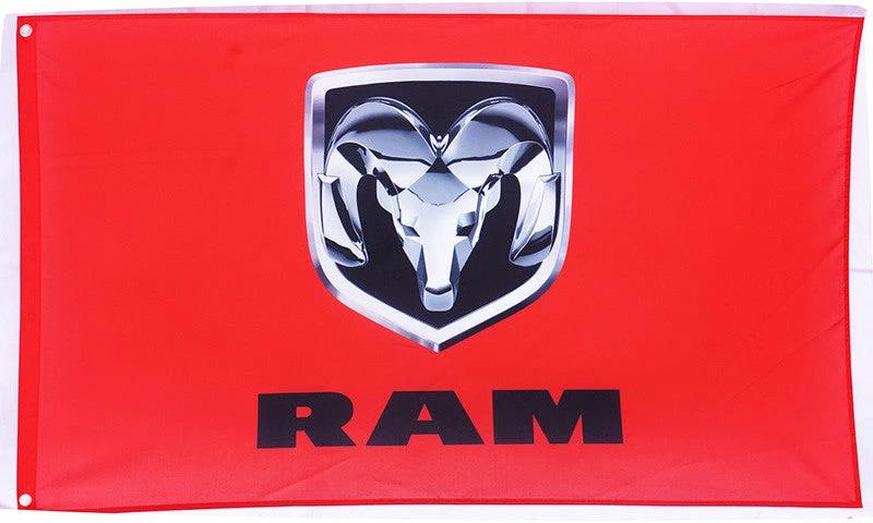 Dodge RAM Flag for car racing-3x5 FT-100% polyester Banner-Red by flagsshop