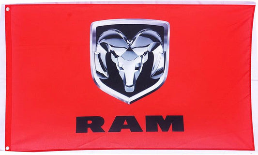 Dodge RAM Flag for car racing-3x5 FT-100% polyester Banner-Red by flagsshop