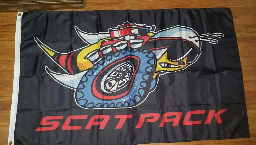 Dodge Scatpack Flag-3x5 FT Banner-100% polyester-2 Metal Grommets by flagsshop