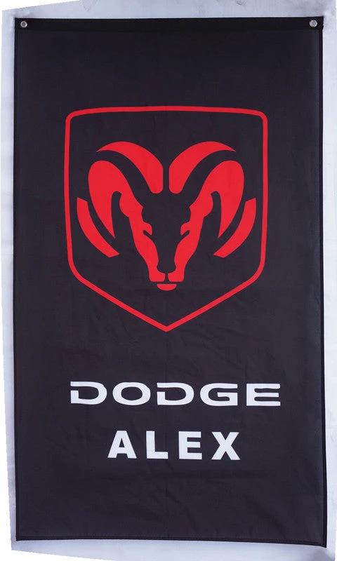 Dodge Alex Flag-3x5 FT-100% polyester Banner-Black by flagsshop