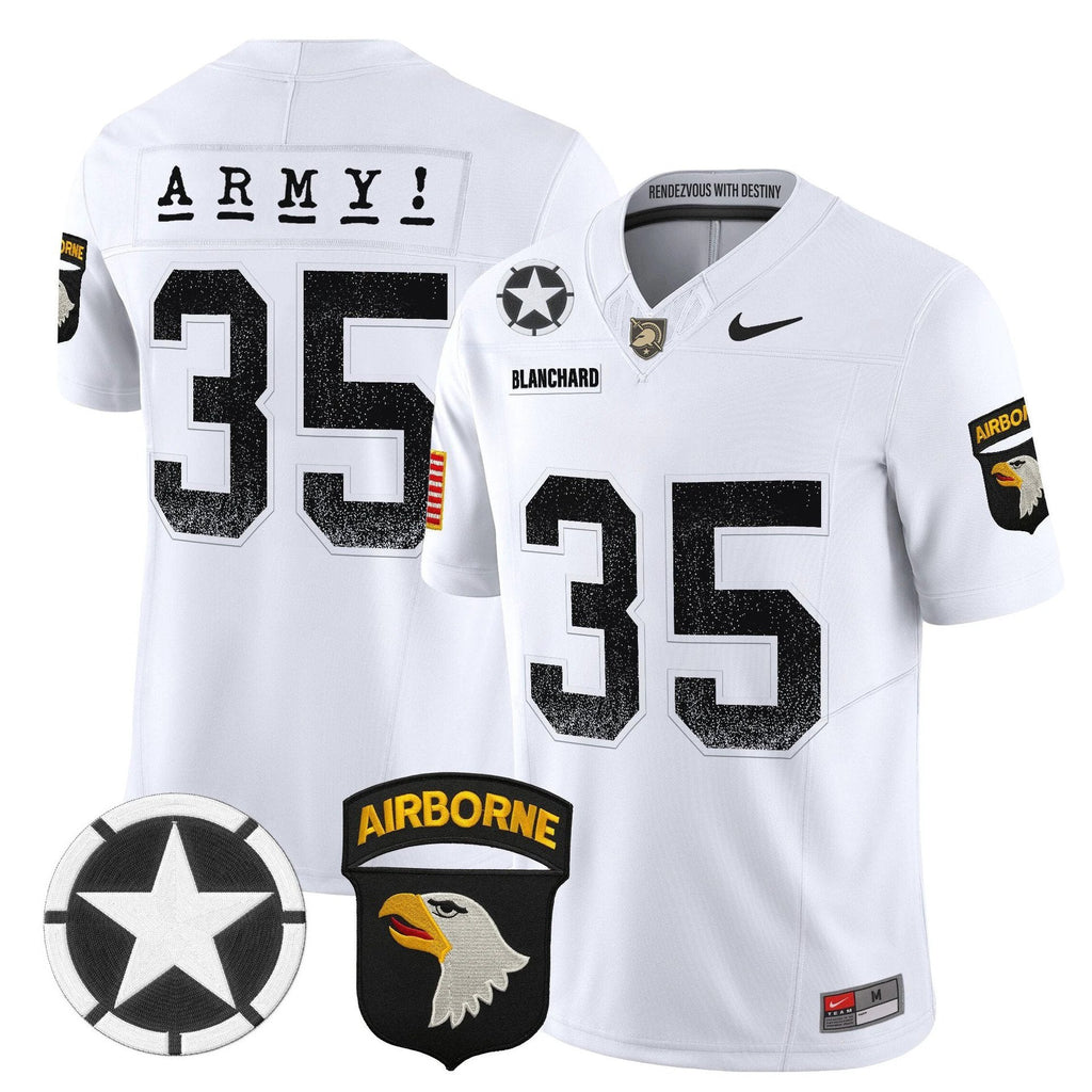 Doc Blanchard Jersey #35 Army Black Knights 2025 Screaming Eagles Stitched White by My Store NCAA Football Jerseys
