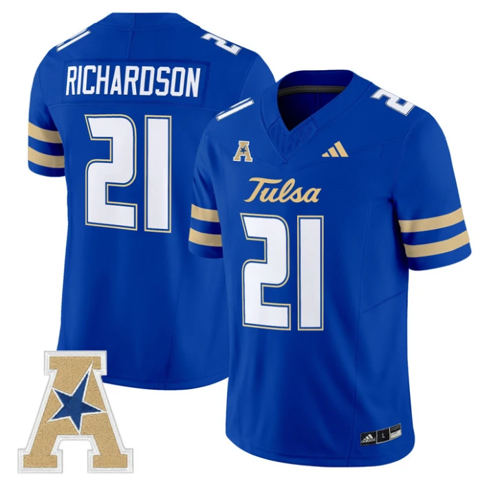 Dominic Richardson Jersey #21 Tulsa Golden Hurricane 2025 Vapor Stitched Royal by My Store NCAA Football Jerseys