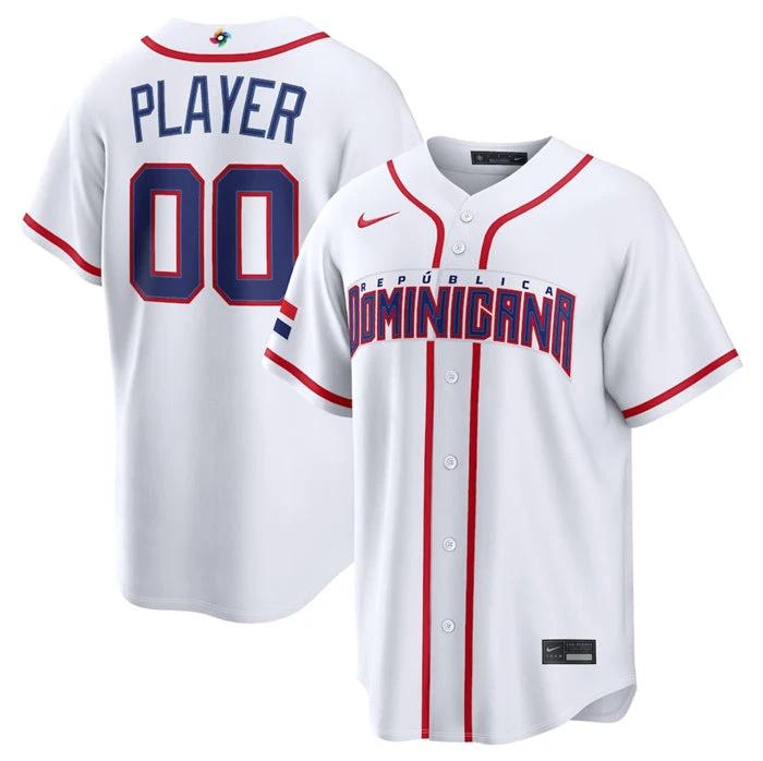Dominican Republic Baseball Jersey Active Player Custom White 2026 World Baseball Classic Home Stadium Stitched by My Store