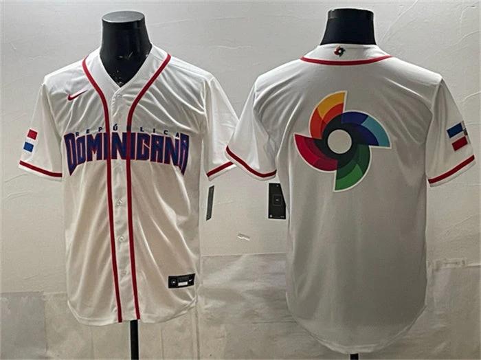 Dominican Republic Baseball Jersey Team Big Logo White 2026 World Baseball Classic Home Stadium Stitched by My Store