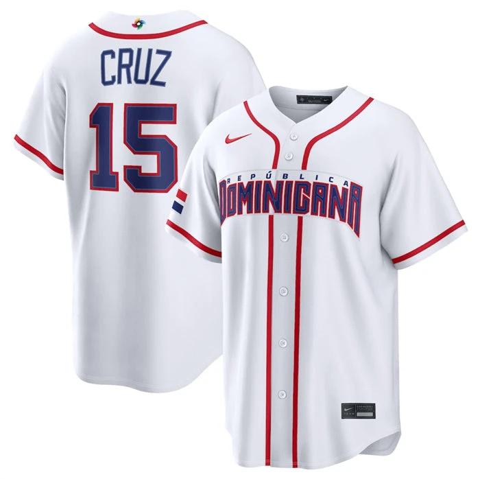 Dominican Republic Baseball #15 Oneil Cruz Jersey White 2026 World Baseball Classic Home Stadium Stitched by My Store