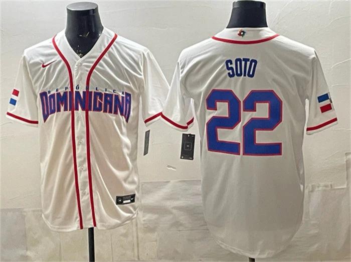Dominican Republic Baseball #22 Juan Soto Jersey White 2026 World Baseball Classic Home Stadium Stitched by My Store