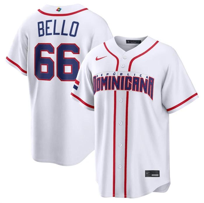 Dominican Republic Baseball #66 Brayan Bello Jersey White 2026 World Baseball Classic Home Stadium Stitched by My Store