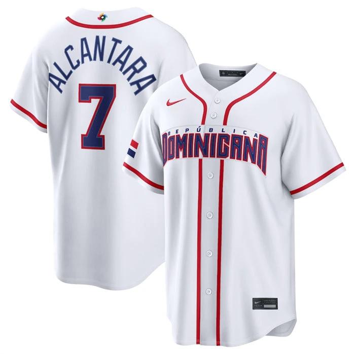 Dominican Republic Baseball #7 Sandy Alcantara Jersey White 2026 World Baseball Classic Home Stadium Stitched by My Store