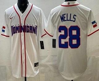 Dominican #28 Austin Wells White 2026 World Baseball Classic Cool Base Jersey by My Store