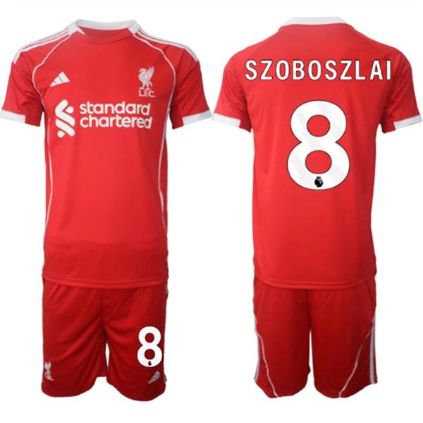 Dominik Szoboszlai Jersey #8 Liverpool Red Home 2025-26 Soccer Suit by Soccer Jersey
