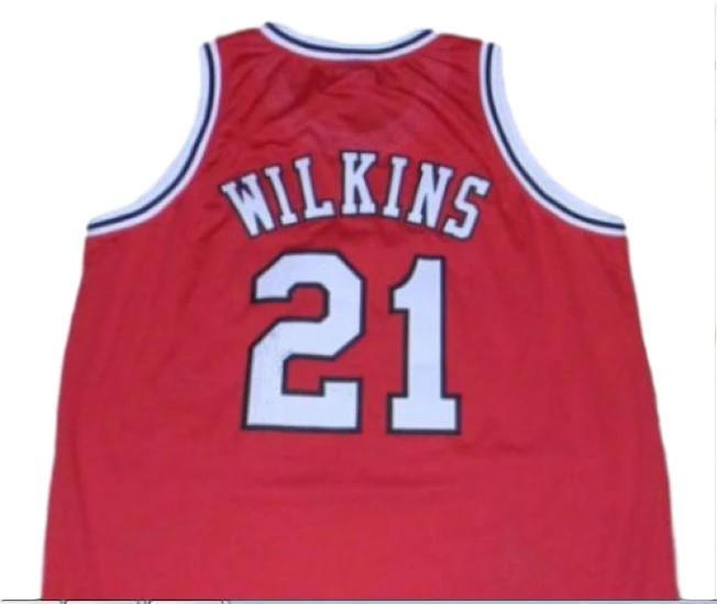 Dominique Wilkins Jersey #21 Georgia College Basketball Red by My store basketball