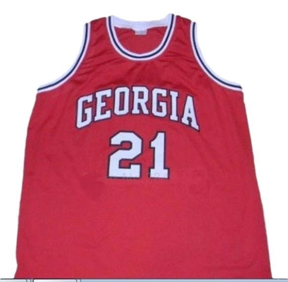 Dominique Wilkins Jersey #21 Georgia College Basketball Red by My store basketball
