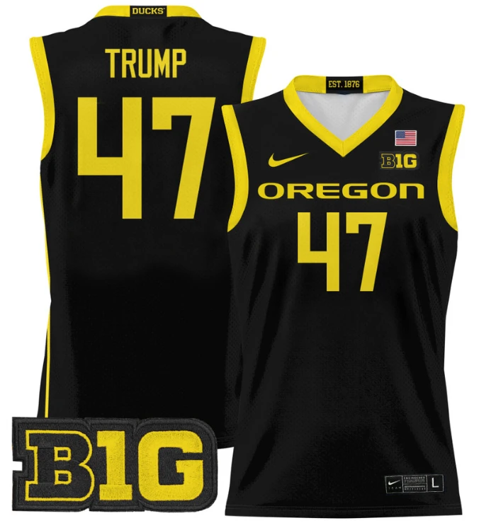 Donald Trump Jersey #47 Oregon Ducks 2024 Lightweight Basketball Black by My store basketball