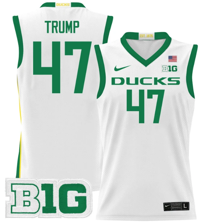 Donald Trump Jersey #47 Oregon Ducks 2024 Lightweight Basketball White by My store basketball
