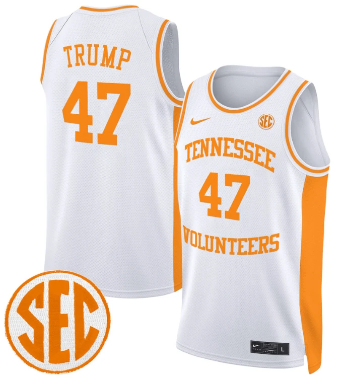 Donald Trump Jersey #47 Tennessee Vols 2024 Swingman Basketball White by My store basketball