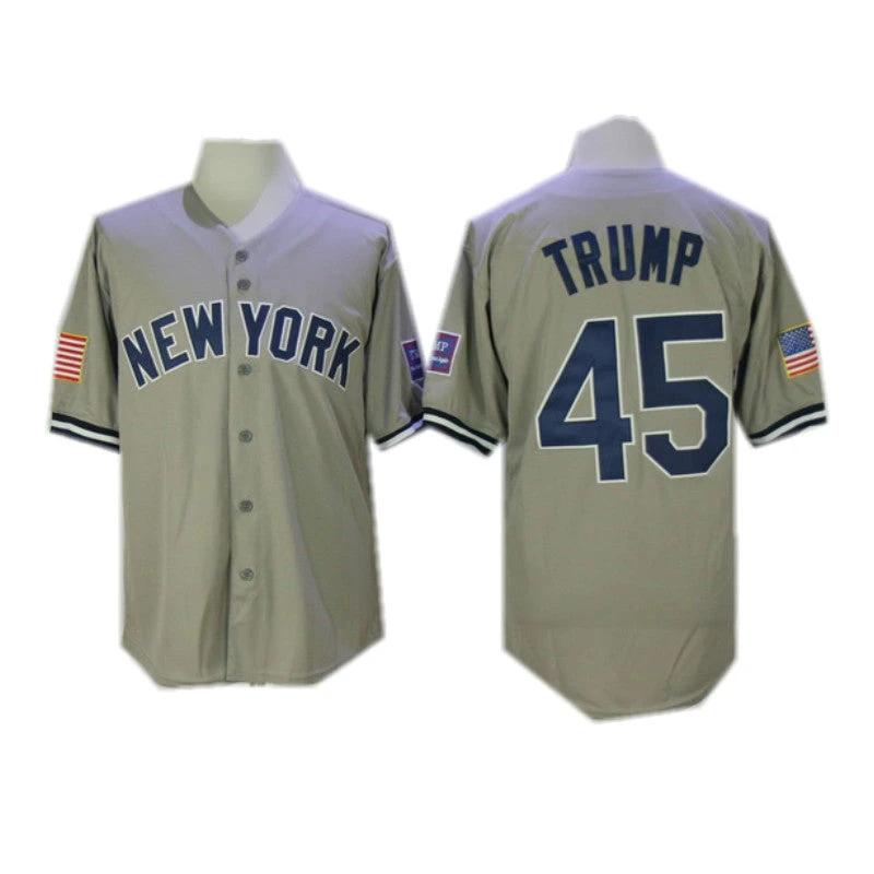 Donald Trump New York #45 Movie Baseball Jersey Grey by My Store