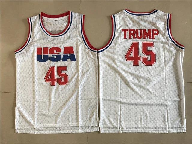 Donald Trump #45 Basketball Jersey White by My store basketball