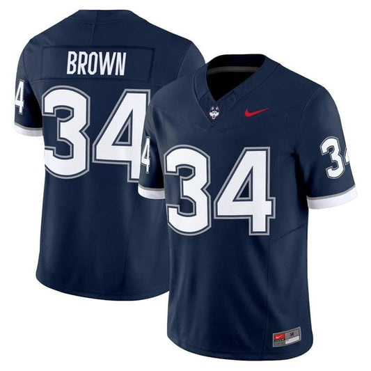 Donald Brown Jersey #34 UConn Huskies 2025 Vapor Limited Stitched by My Store NCAA Football Jerseys