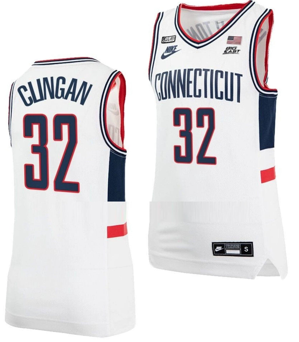 Donovan Clingan Jersey UConn Huskies College Basketball Alumni White #32 by My store basketball