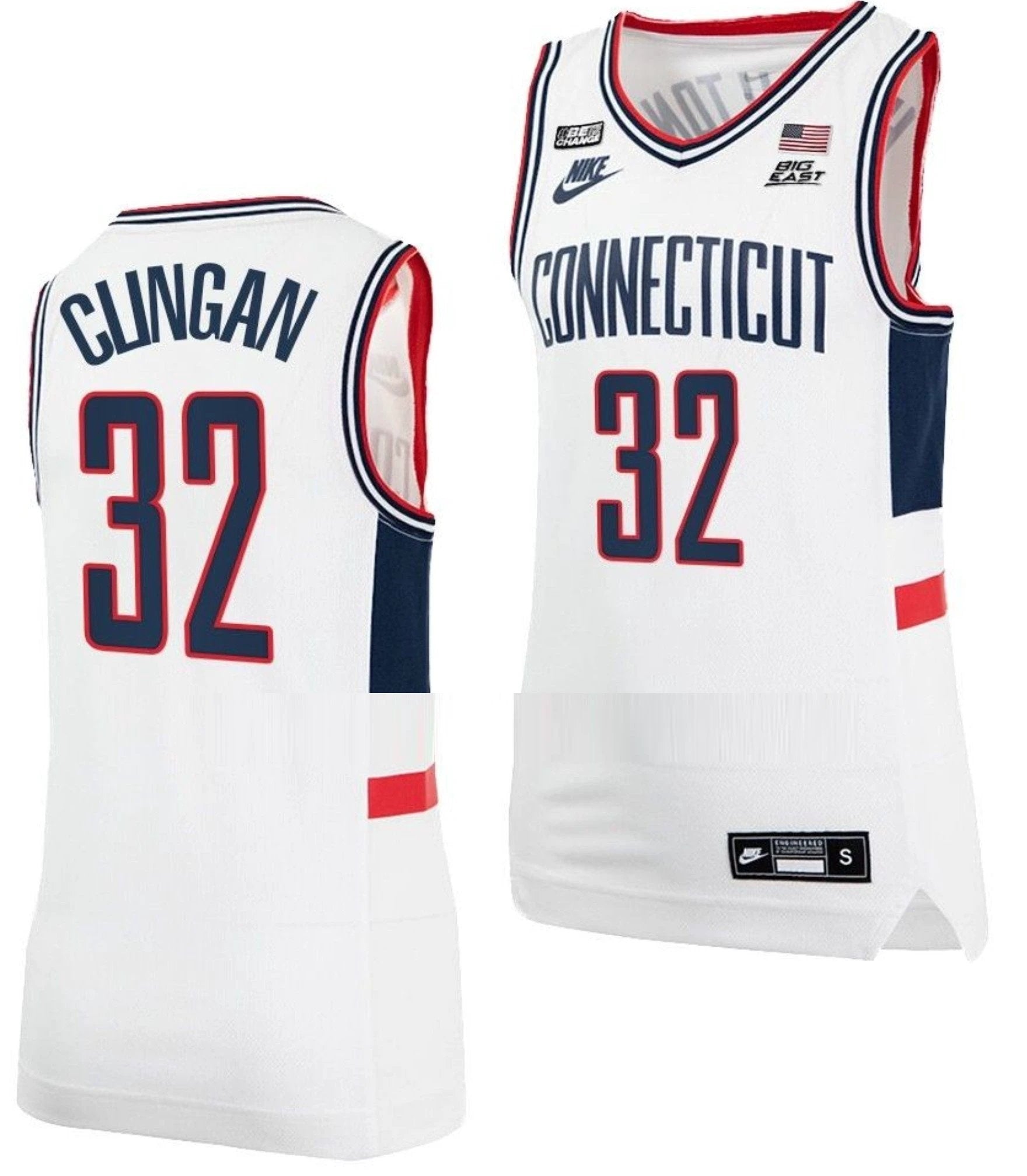 Donovan Clingan Jersey UConn Huskies College Basketball Alumni White #32 by My store basketball