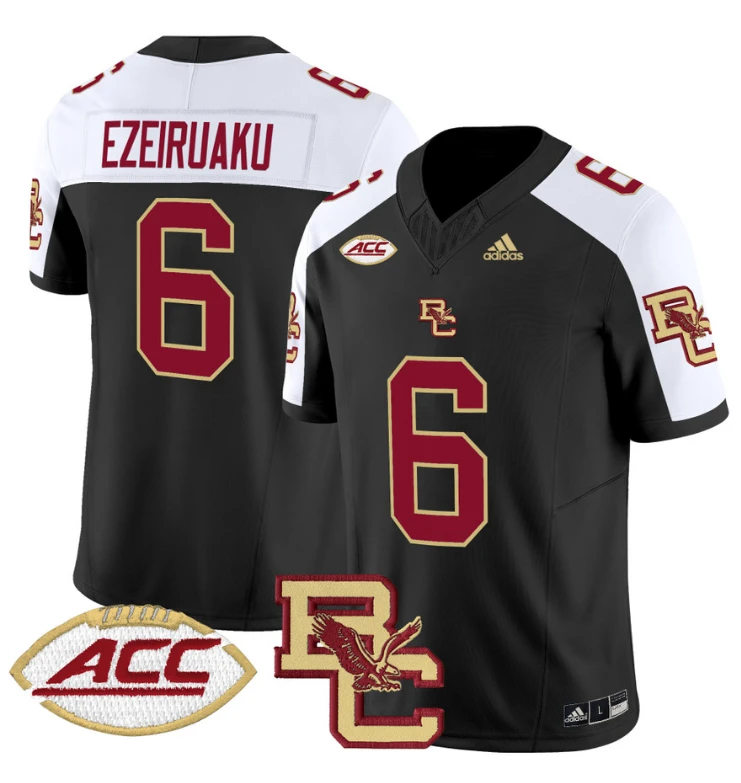 Donovan Ezeiruaku Jersey #6 Boston College Eagles 2024 Stitched Black Alternate by NCAA Football Jersey