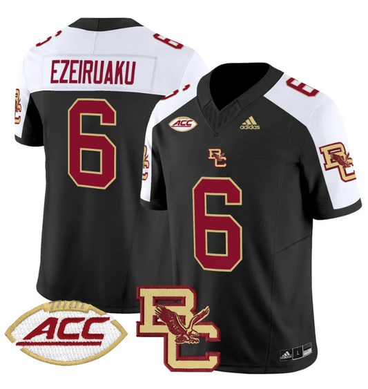 Donovan Ezeiruaku Jersey #6 Boston College Eagles 2024 Stitched Black Alternate by NCAA Football Jersey