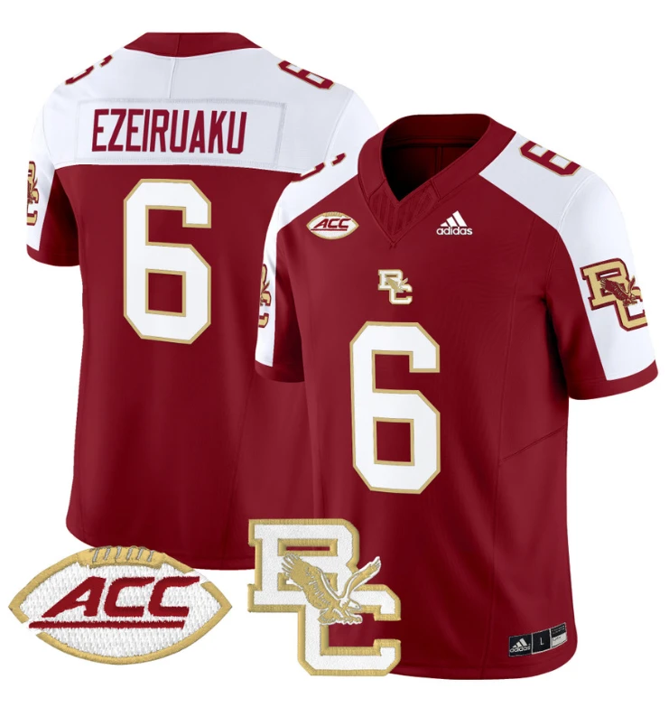 Donovan Ezeiruaku Jersey #6 Boston College Eagles 2024 Stitched Maroon Alternate by NCAA Football Jersey