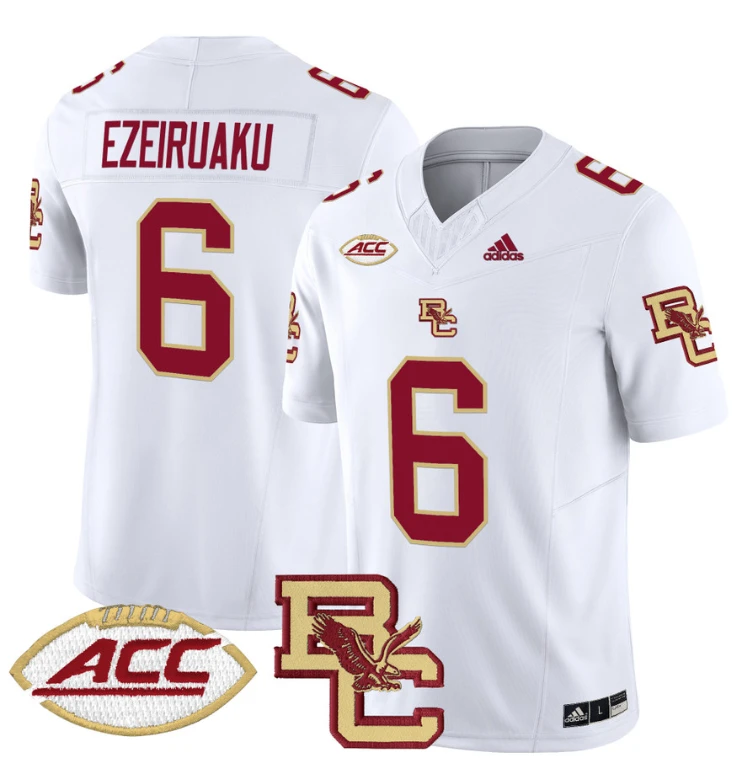 Donovan Ezeiruaku Jersey #6 Boston College Eagles 2024 Stitched White by NCAA Football Jersey