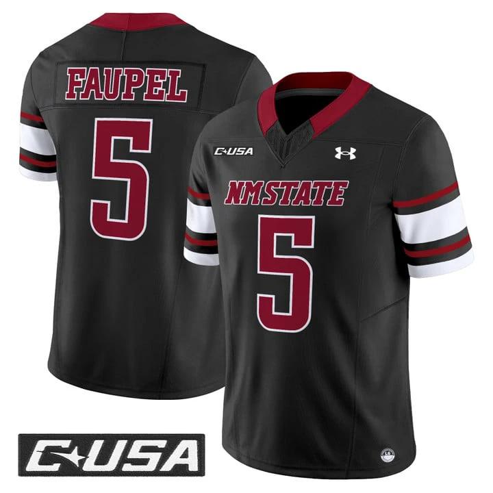 Donovan Faupel Jersey #5 New Mexico State Aggies 2025 Vapor Stitched by My Store NCAA Football Jerseys