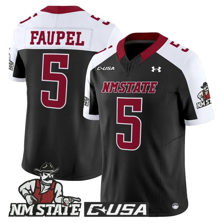 Donovan Faupel Jersey #5 New Mexico State Aggies 2025 Vapor Stitched by My Store NCAA Football Jerseys