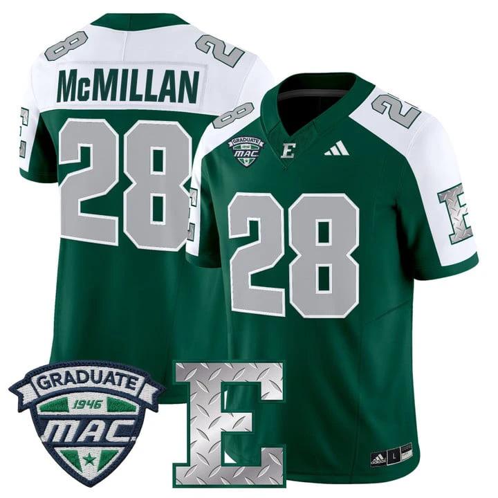 Dontae McMillan Jersey #28 Eastern Michigan Eagles 2025 Limited Stitched by My Store NCAA Football Jerseys