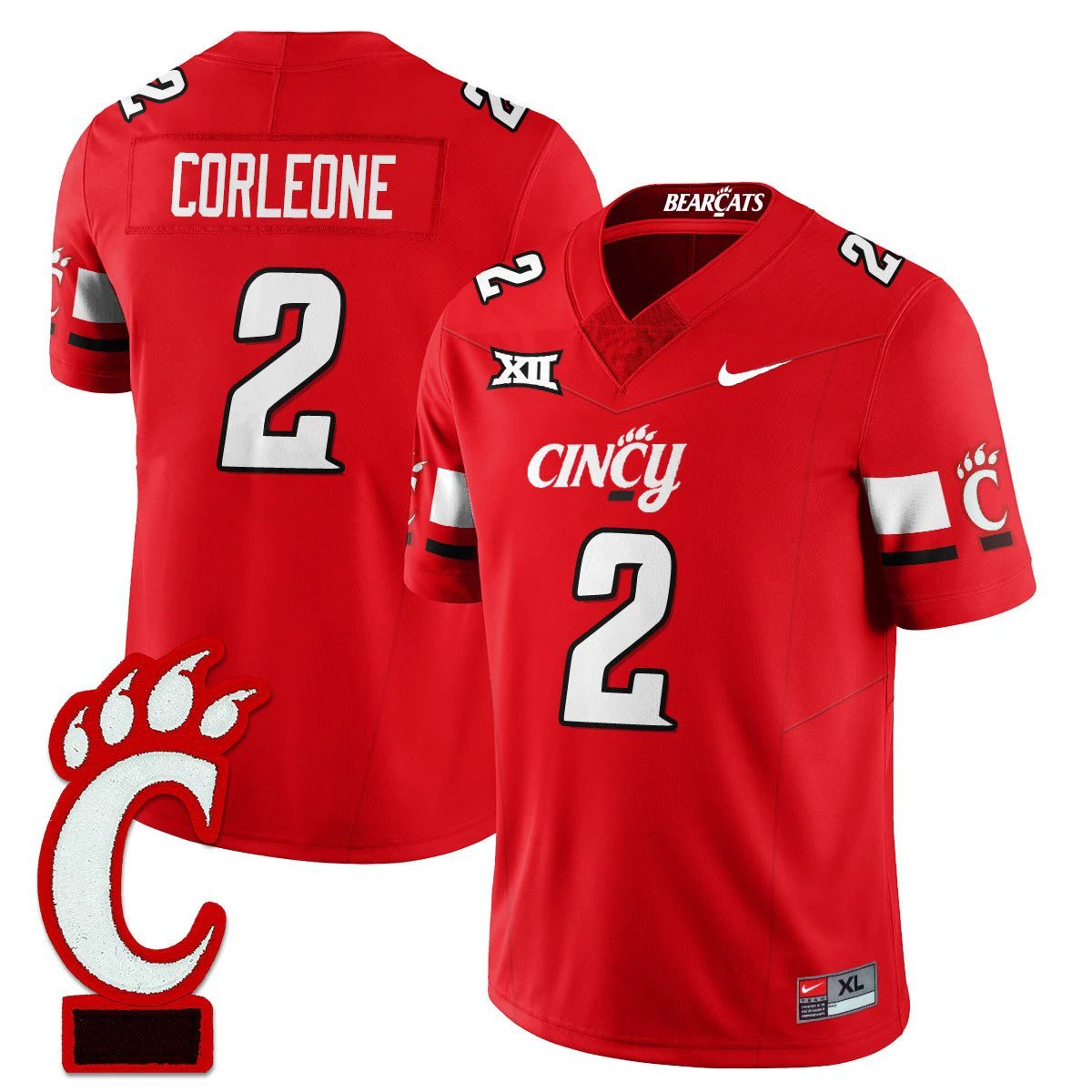 Dontay Corleone Jersey #2 Cincinnati Bearcats Football 2025 Stitched Red by NCAA Football Jersey