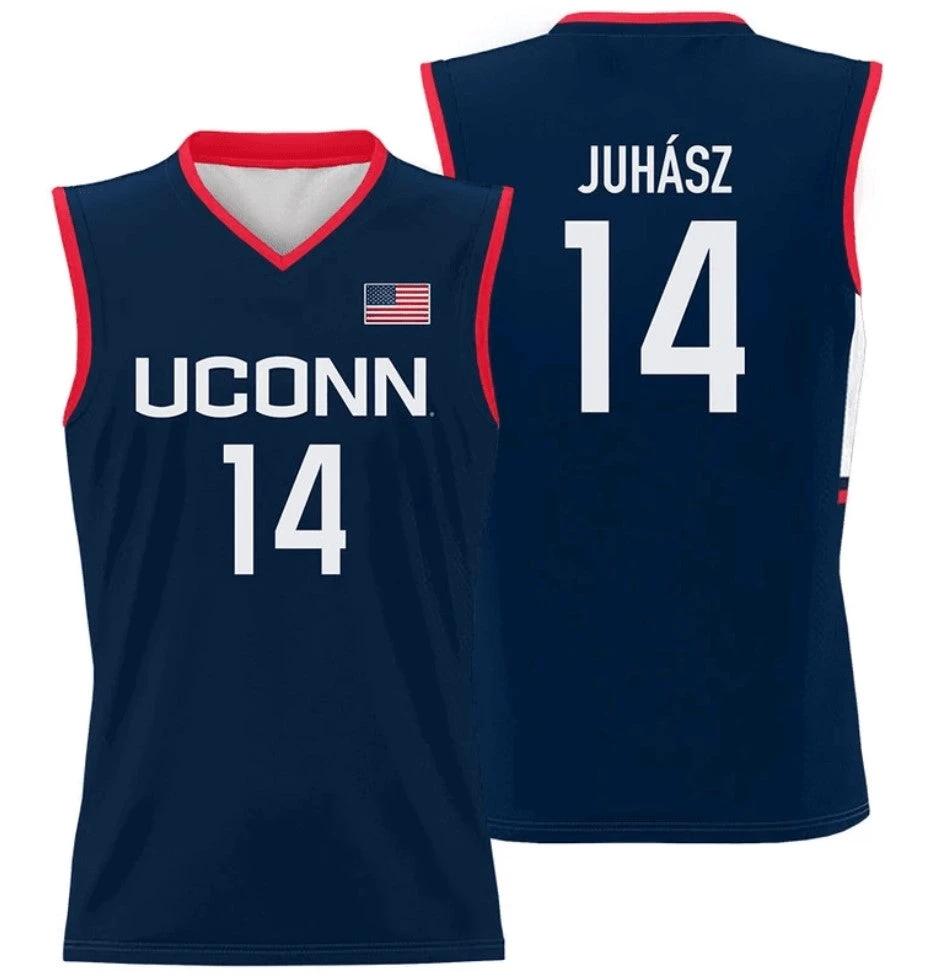 Dorka Juhász Jersey UConn Huskies College Basketball Navy #14 by My store basketball