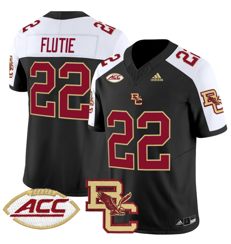 Doug Flutie Jersey #22 Boston College Eagles 2024 Stitched Black Alternate by NCAA Football Jersey