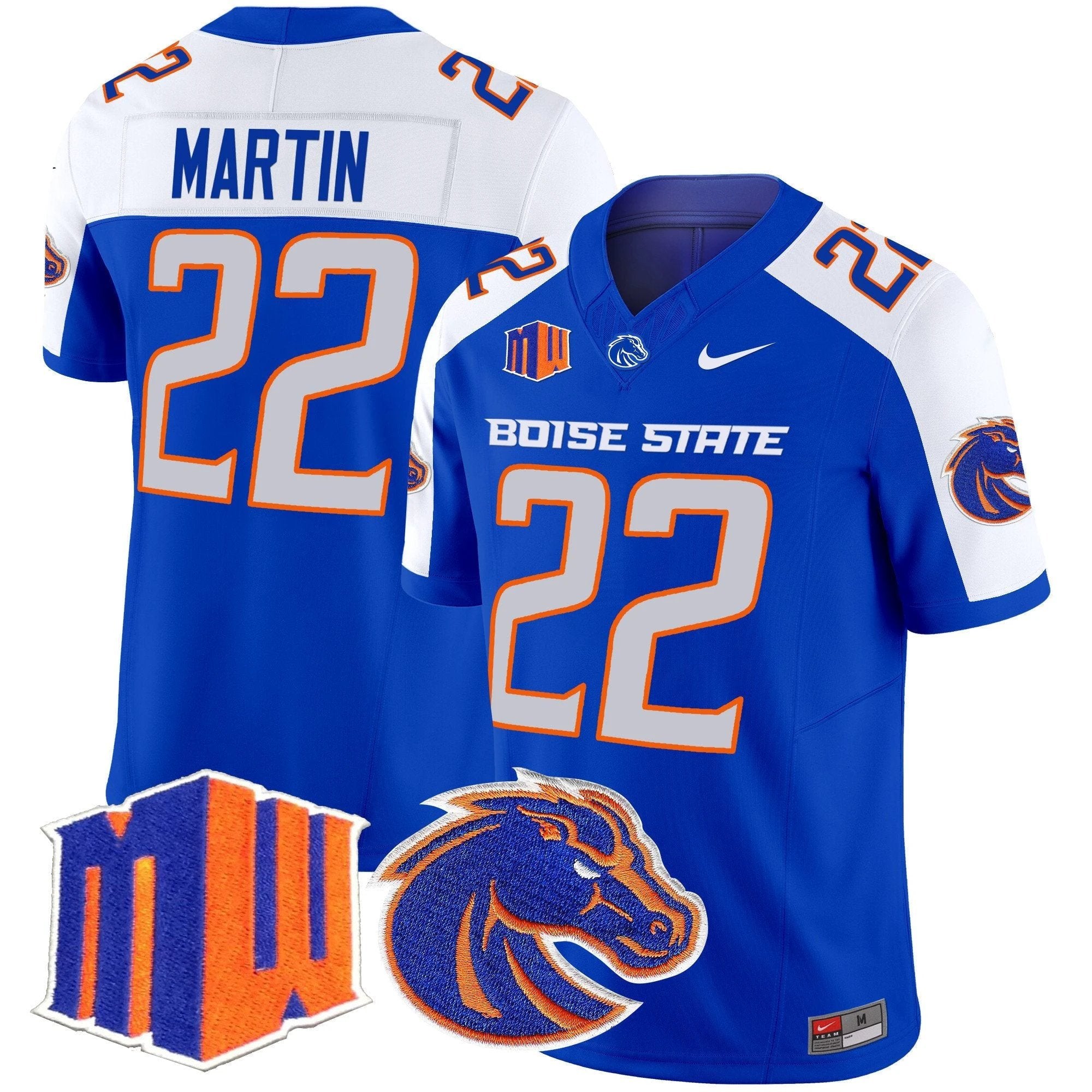Doug Martin Jersey #22 Boise State Broncos 2025 Vapor Stitched Royal Alternate by My Store