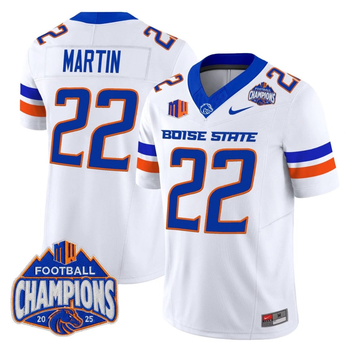 Doug Martin Jersey #22 Boise State Broncos 2025 Mountain West Champions by My Store NCAA Football Jerseys