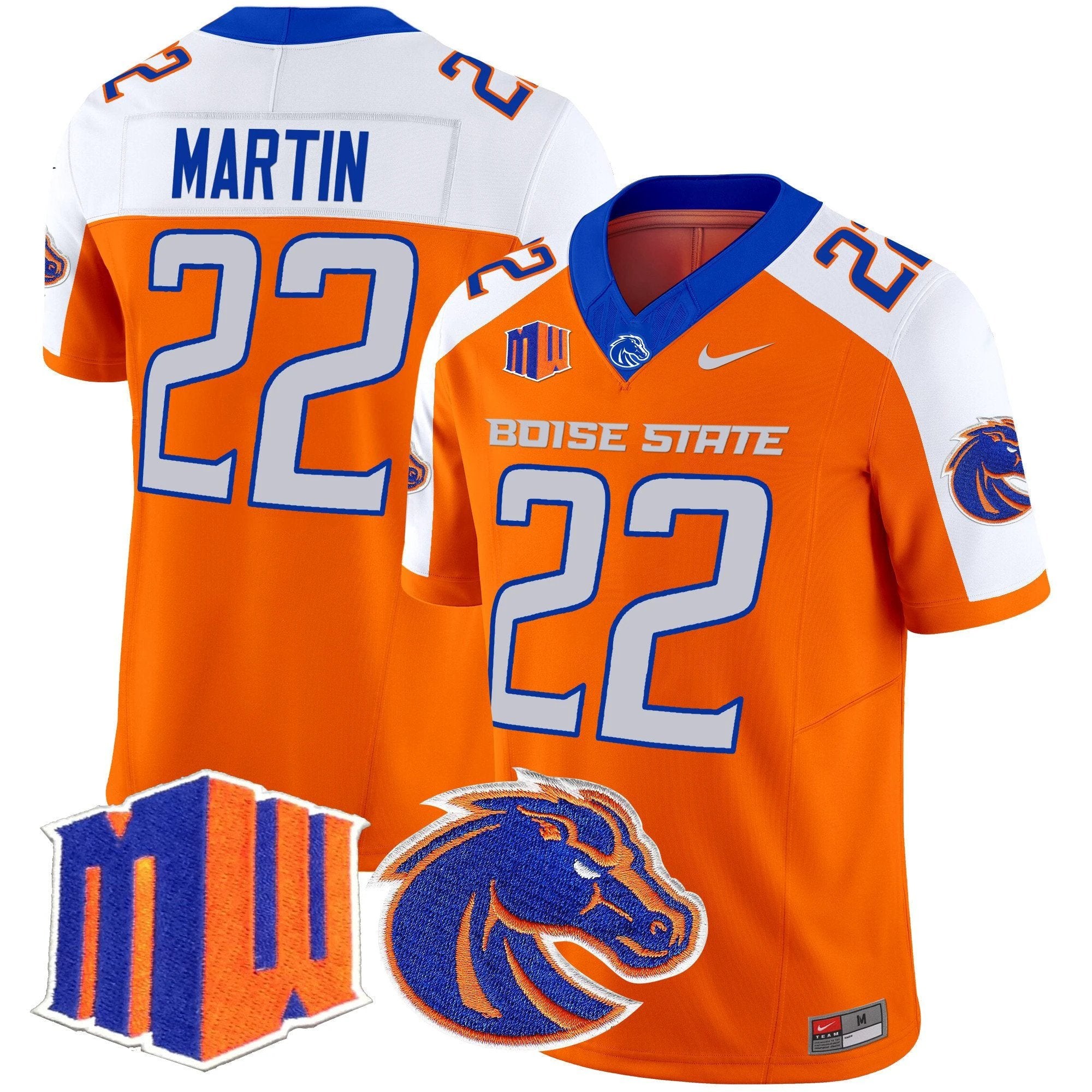 Doug Martin Jersey #22 Boise State Broncos 2025 Vapor Stitched by My Store NCAA Football Jerseys