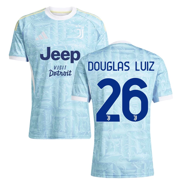 Douglas Luiz 26 Juventus 2025-26 Away Match Jersey – Light Blue by Soccer Jersey