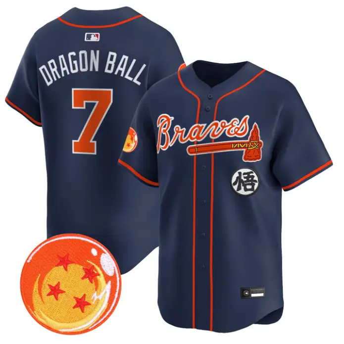 Dragon Ball Jersey #7 Atlanta Braves Dragon Ball Premier Stitched by My Store