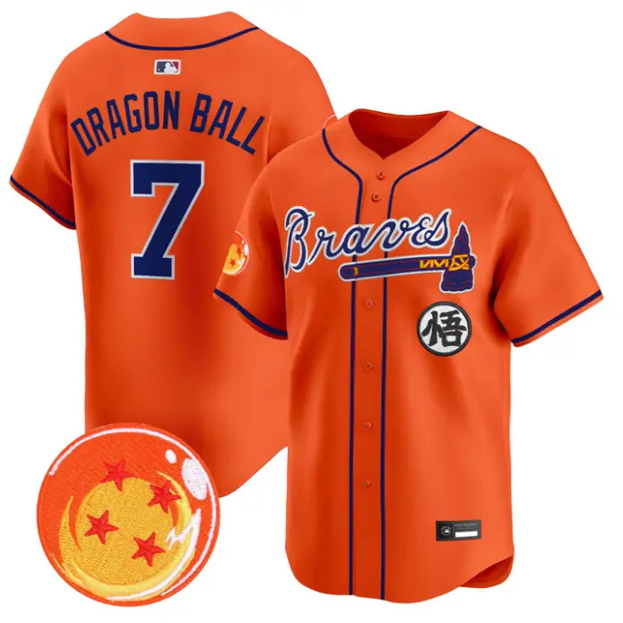 Dragon Ball Jersey #7 Atlanta Braves Dragon Ball Premier Stitched by My Store