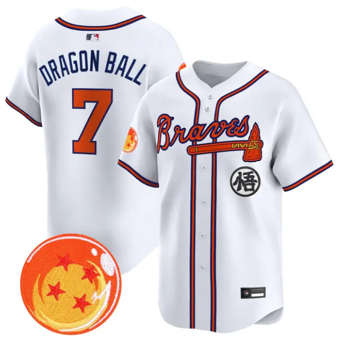 Dragon Ball Jersey #7 Atlanta Braves Dragon Ball Premier Stitched by My Store