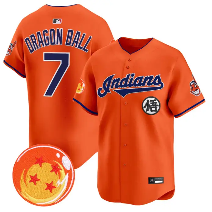 Dragon Ball Jersey #7 Cleveland Indians Dragon Ball Premier Stitched by My Store