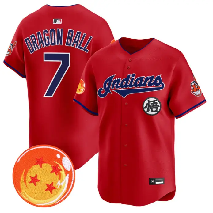 Dragon Ball Jersey #7 Cleveland Indians Dragon Ball Premier Stitched by My Store