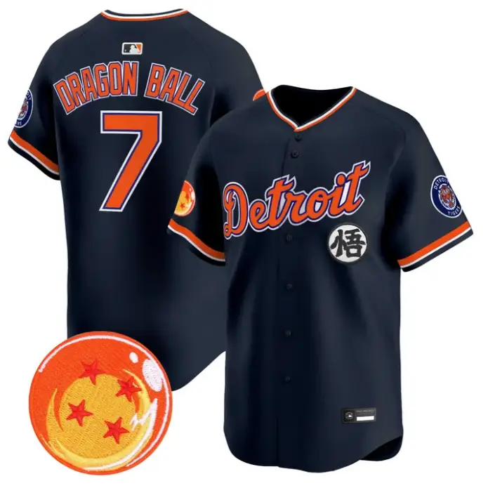 Dragon Ball Jersey #7 Detroit Tigers Dragon Ball Premier Stitched by My Store