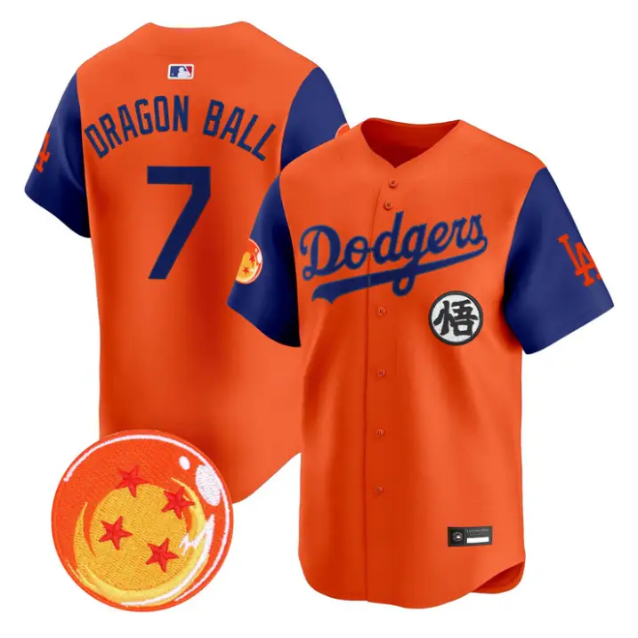 Dragon Ball Jersey #7 Dodgers Dragon Ball Vapor Premier Limited Stitched by My Store