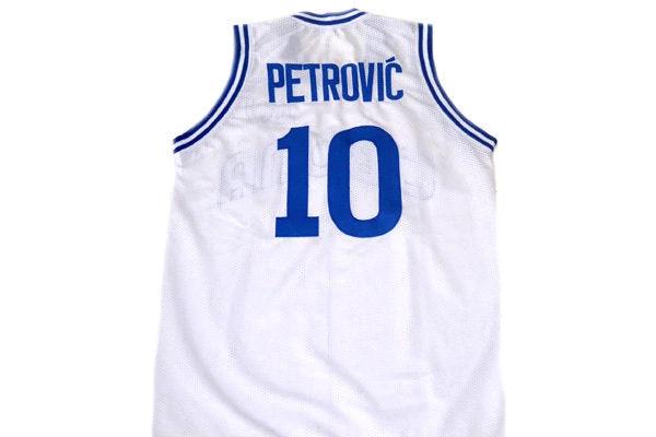 Drazen Petrovic Jersey #4 Sibenka Croatia Basketball White by My store basketball