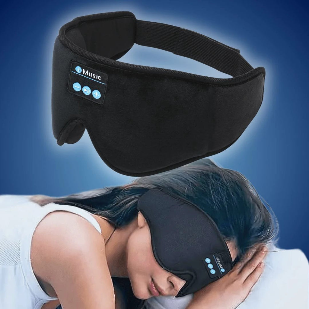 DreamSounds Bluetooth Sleeping Mask with Built-in Headphones | for Travel - Meditation - Light Blocking Comfort Bowlift by Bowlift