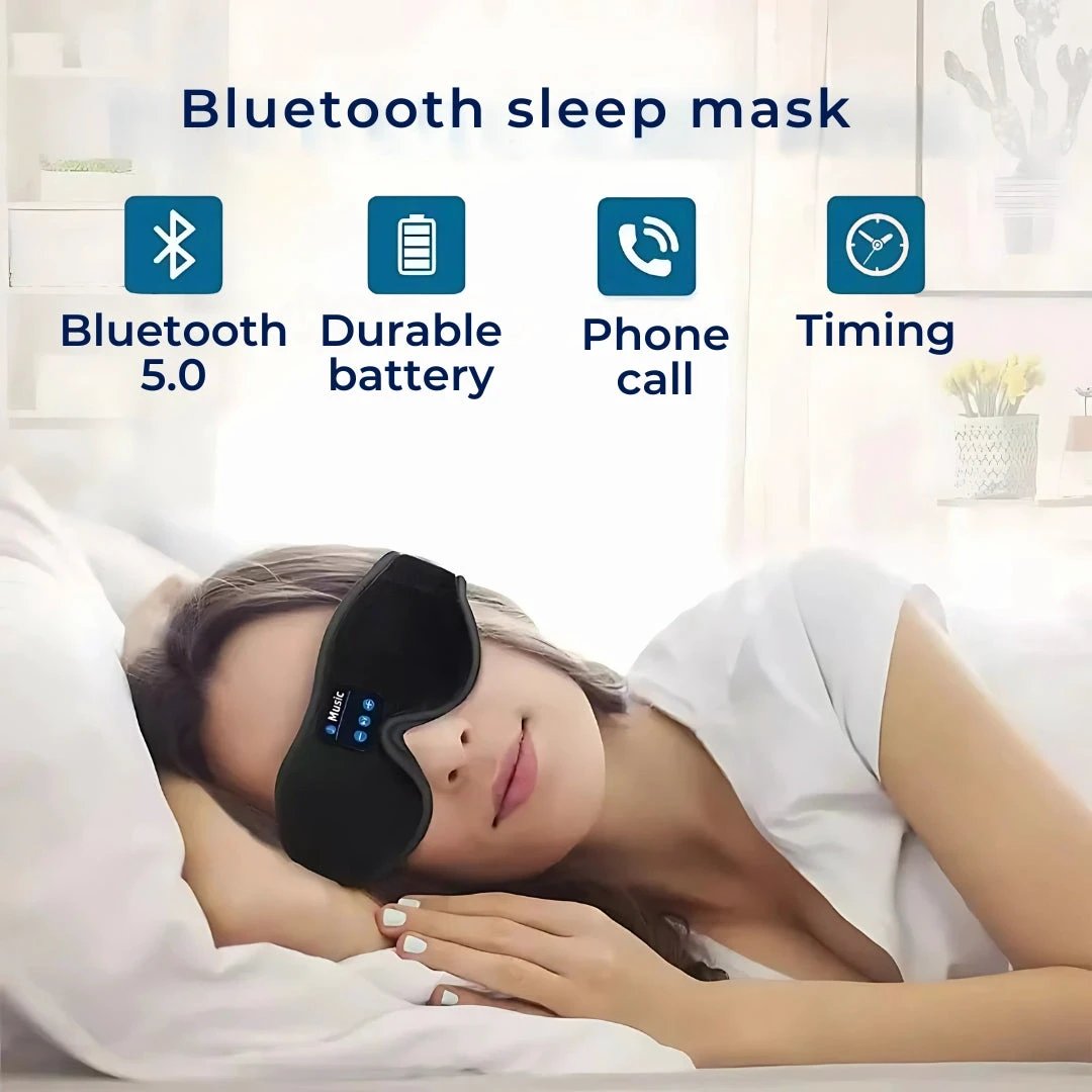 DreamSounds Bluetooth Sleeping Mask with Built-in Headphones | for Travel - Meditation - Light Blocking Comfort Bowlift by Bowlift
