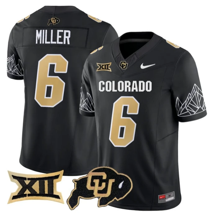 Drelon Miller Jersey #6 Colorado Buffaloes 2025 Limited V2 Stitched Black by My Store
