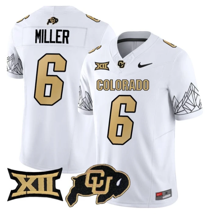 Drelon Miller Jersey #6 Colorado Buffaloes 2025 Limited V2 Stitched White by My Store